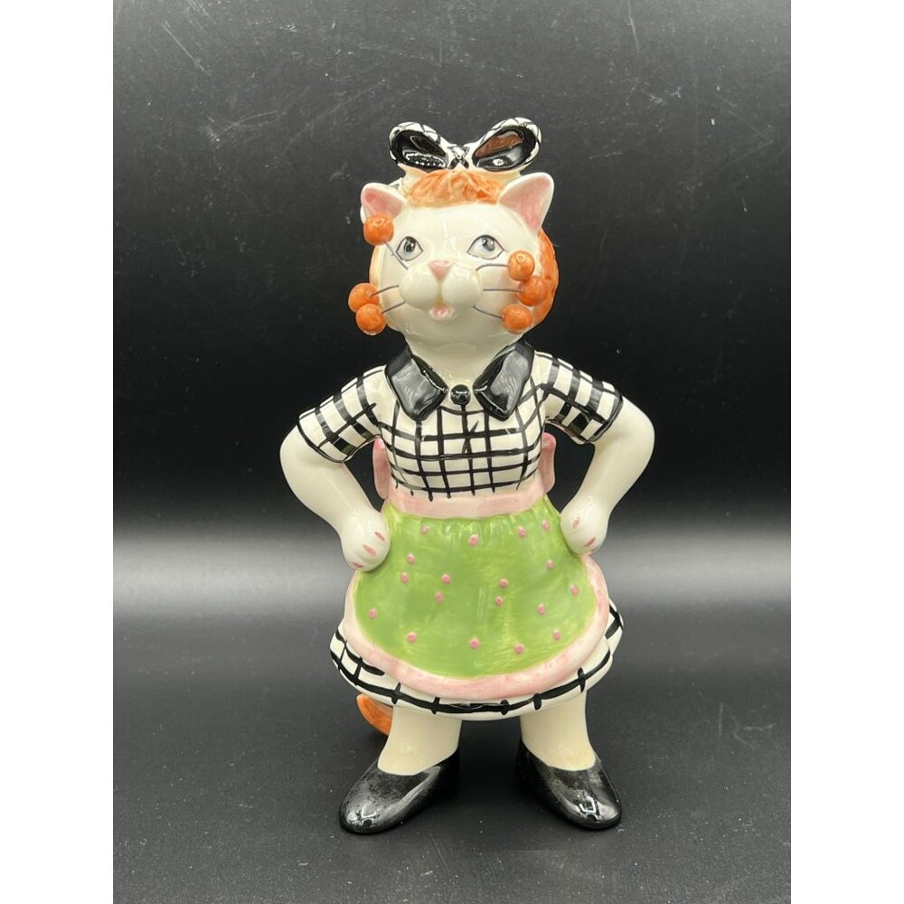 WhimsiClay by Amy Lacombe Cat Figurine Lucy‎ RiGato #86214 ~ Repaired SEE Pix
